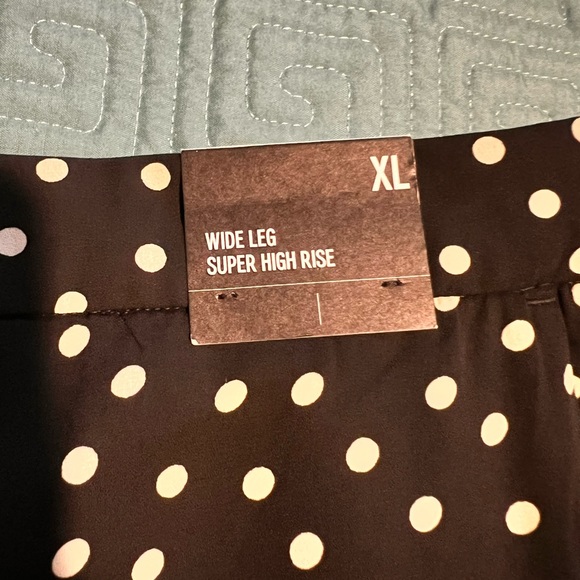 (NWT) Express wide leg, high rise, polka dot pants - Picture 3 of 6